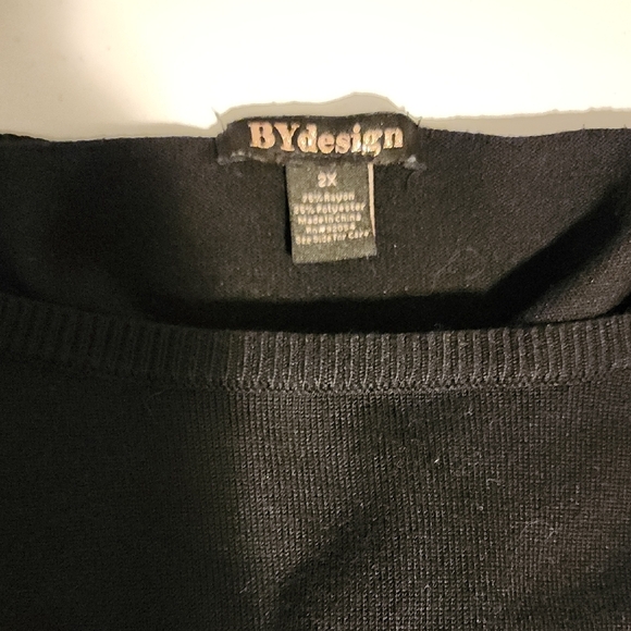 Black Boxy Embellished Blouse Sweatshirt - Picture 2 of 6